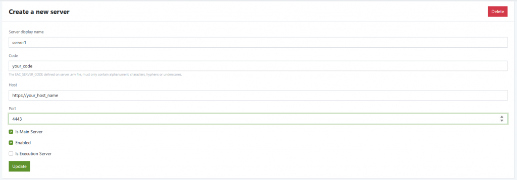 crezting server form