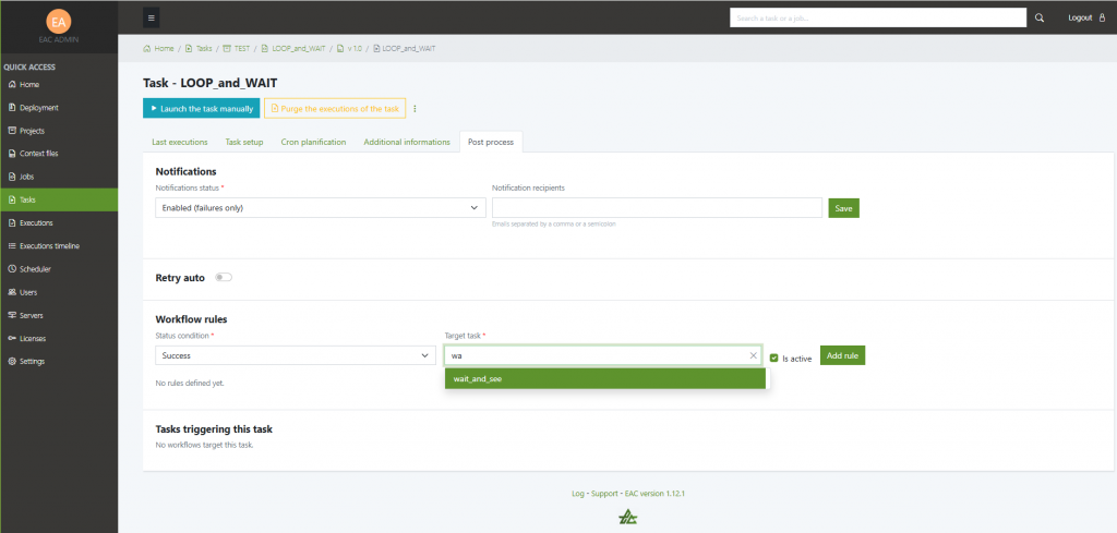 workflow rule creation